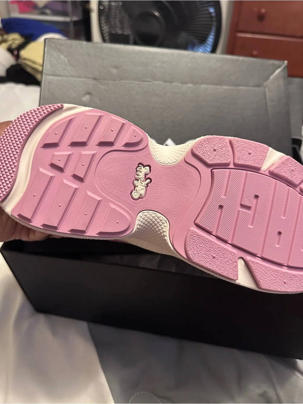 Coach Pink and Cream C275 Sig Tech Sneakers